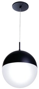 Pendente Globo Ø20X26Cm Metal E Globo Ø20Cm 01Xe27 |Old Artisan Pd-551... (PRETO, AMBAR)