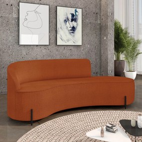 Sofá 3 Lugares Orgânico 180cm Pé Ferro Preto Morgan Bouclê - Off White - Terra