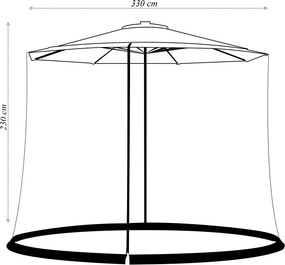 Ombrelone Externo Cobertura 330cm c/Mosquiteiro Estrutura em Aço c/Manivela Bege G31 - Importway