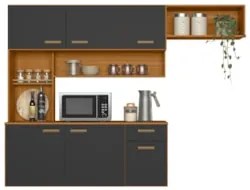 Cozinha Suspensa Lilian Freijó UV/Grafite Acetinado Z44     - Mpozenat