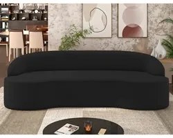 Sofá 2 Lugares para Sala de Estar Living 150cm Theo D06 Veludo Preto -