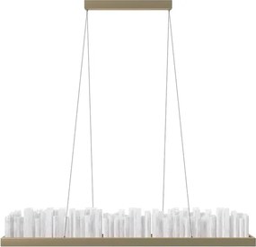 Pendente Led Cristal E Aluminio Dourado 30W 3000K Felsen