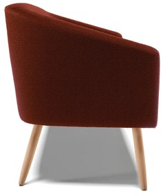 Sofá 2 Lugares Namoradeira Pé Palito Natural Stella Bouclê Terra D03 - D'Rossi