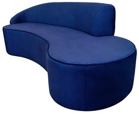 Sofá Decorativo 3 Lugares 210cm Abby Encosto Esquerdo Curvo Veludo Azul Marinho G15 - Gran Belo
