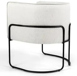 Kit 2 Poltronas Decorativas Pés Metal Betina A-48 Linho Flocos - Domi