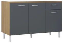 Balcão de Cozinha Para Pia 120cm Classic Damasco/Cinza Z46 - Mpozenato