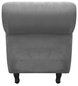 Recamier com Baú Itália Namoradeira Calçadeira Suede - D'Rossi - Grafite