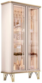 Cristaleira Decorativo Portas de Vidro com LED Texas Off White/Champagne  G26 - Gran belo
