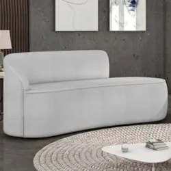 Sofá 2 Lugares Para Sala 140cm Orgânico Wendi Boucle Cinza I01  - Mpoz