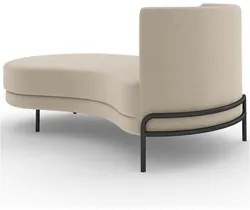 Chaise Longue Divã 164cm Braço Direito Logus D06 Veludo Bege - Mpozena