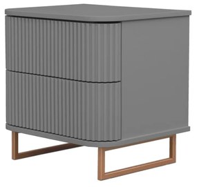 Mesa de Cabeceira Miami - Cinza Claire com Detalhes Dourado Soleil Kleiner