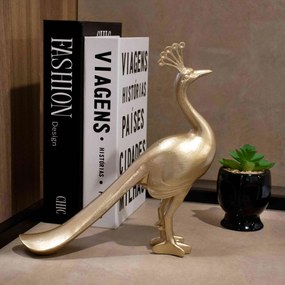 Escultura Decorativa Pavão 25x22 Cm - D'Rossi