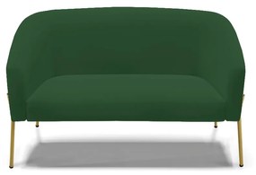 Sofá 2 Lugares Namoradeira Pé de Ferro Dourado Stella Veludo D03 - D'Rossi - Verde