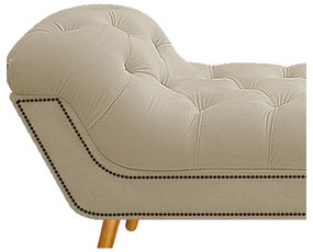Calçadeira Estofada Veneza 195 cm King Size Corano Bege - ADJ Decor