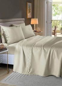 Jogo de Cama 200 Fios Off White Queen 4 Peças