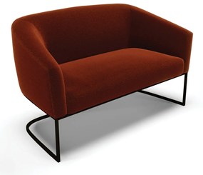 Sofá 2 Lugares Namoradeira Industrial Preto Stella Bouclê Terra D03 - D'Rossi