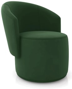Poltrona Decorativa Orgânica Fixa para Sala Malu Veludo M11 - D'Rossi - Verde