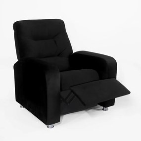 Poltrona Do Papai Reclinável Madri Suede Preto