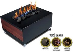 Lareira Ecológica Mini Bar Mesinha Centro Mesa Premium Luxo