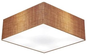 Plafon Quadrado Md-3052 Cúpula em Tecido 15/60x60cm Palha - Bivolt