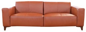 Sofá de Couro 3 Lugares Devon 226cm M06 Cor Crystal Avermelhado 467 - ADJ DECOR