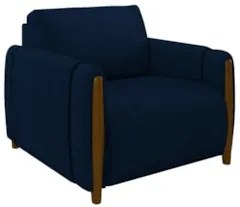 Poltrona Decorativa para Sala de Estar 98cm Amaranto Z32 Veludo Azul M