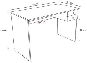 Mesa para Escritório Home Office ME4165 MDP Nogal/Preto G69 - Gran Belo