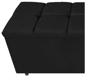 Calçadeira Estofada Manchester 160 cm Queen Size Suede Preto - ADJ Decor