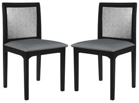 Kit 2 Cadeira Decorativa Sala de Jantar Steve Ébano G55 - Gran Belo