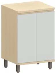 Balcão de Cozinha Tampo 60cm 2 Portas Pierre Carvalho/Cinza L01 - Mpoz
