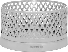 Porta Garrafa Rendado Fundo Madeira Prata