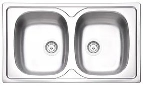 Cuba de Sobrepor Tramontina Sigma 2 Cubas em Aço Inox Pré-polido 86 x 50 cm com Válvula