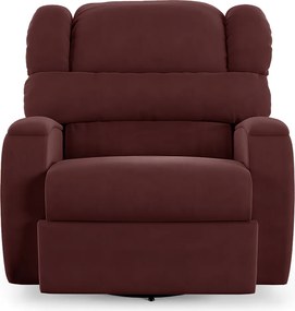 Poltrona do Papai Sala de Cinema Reclinável Kylie Glider Manual Giratória Veludo Vinho G23
