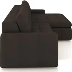 Sofá Retrátil 3 Lugares Para Sala 204cm Elios Couro Marrom Z55 - Mpoze