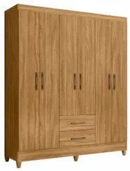 Guarda Roupa Casal 6 Portas 2 Gavetas 153cm Paraná Z17 Freijó - Mpozen