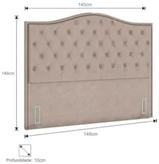 Cabeceira Cama Box Casal 140cm Siena Z37 Linho Areia - Mpozenato