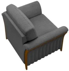 Kit 2 Poltronas Decorativas Sala de Estar 102cm Pés Madeira Roya Z32 L