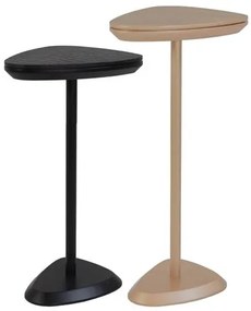 Mesa Apoio Elsinki Alta e Baixa Couro Caramelo Base Cobre Ebanizado Base Preta - 60236 Sun House
