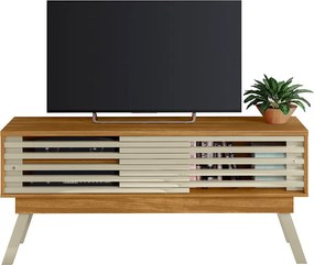 Rack TV 65 Pol 150cm Bancada para Sala Orlin Cumaru/Opala M20 - D'Rossi