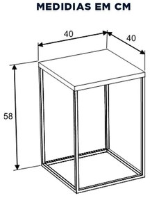 Mesa Lateral Cube G Estilo Industrial Alta - Vermont/cobre