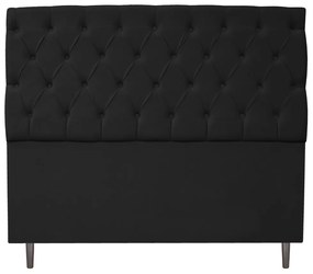 Cabeceira Estofada Liverpool 195 cm King Size Suede Preto - ADJ Decor