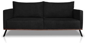 Sofá Living 2 Lugares com Pés de Ferro Almofadas Soltas 160cm Saiph Bouclê Preto G63 - Gran belo