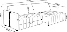 Sofá Sala de Estar 180cm Retrátril com Detalhe Lateral em PU Comala Linho Cinza G93 - Gran Belo
