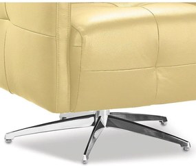 Kit 2 Poltronas Decorativas Astúria Base Giratória Couro Bege G40 - Gran Belo
