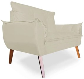 Poltrona Namoradeira Apolo Pés Madeira Suede Bege - Sheep Estofados - Bege