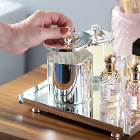 Porta Cotonete Prata P/ Lavabo