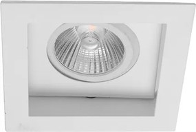 Plafon De Embutir Quadrado Aluminio Branco 9x9cm Flat