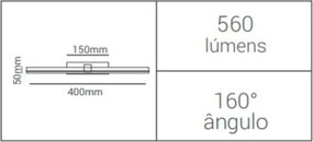 Arandela Aquila 40X15X5Cm Led 8W 3000K Ip44 Branco | Opus Hm 82765
