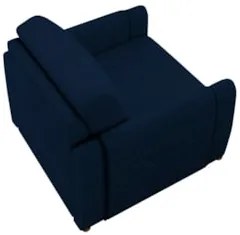 Poltrona Decorativa para Sala de Estar 98cm Amaranto Z32 Veludo Azul M
