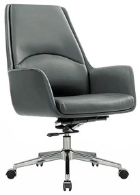 Cadeira de Escritório Office Diretor United Base Estrela com Rodízios PU Cinza G56 - Gran Belo